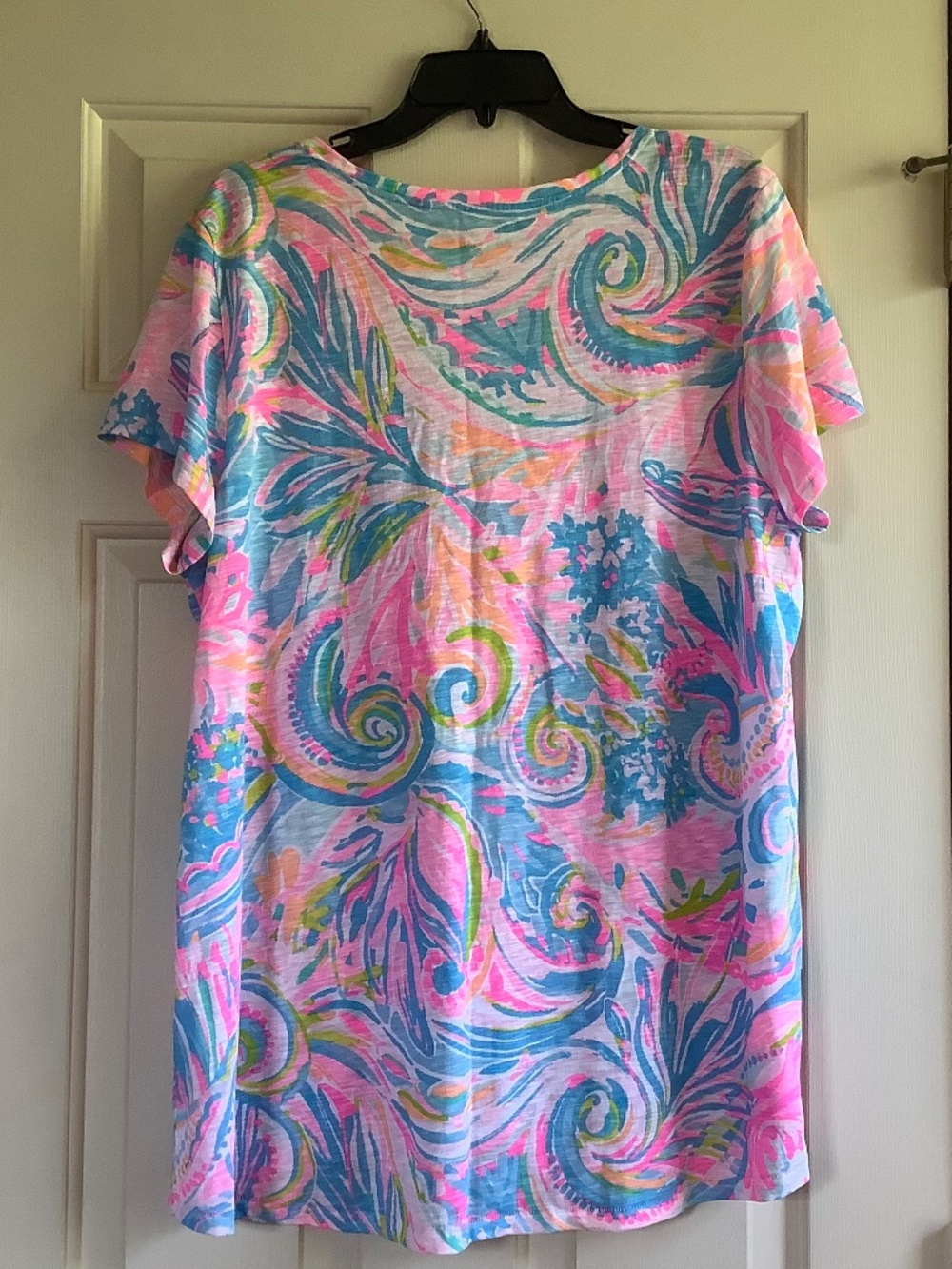 LILLY PULITZER Etta V-Neck Top Carnival Coral SZ XXL - Picture 6 of 12